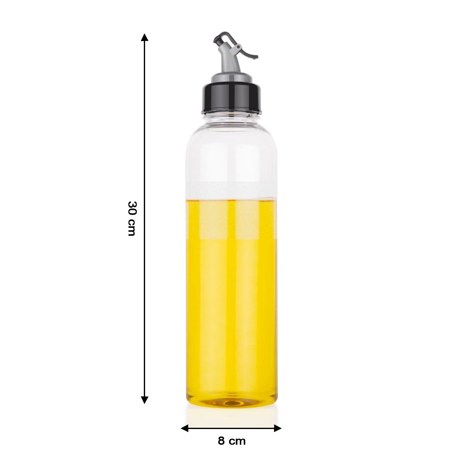 1LTR OIL DISPENSERWITH LID - CLEAR, DRIP FREE SPOUT, CONTROLLED USE