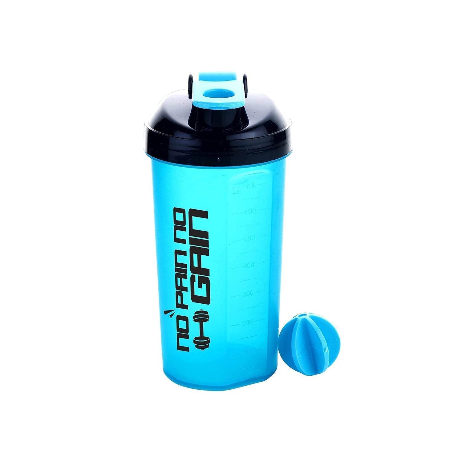 700ml Protein Shaker Bottle with Powder Storage 3-Compartment Gym Shake Blender