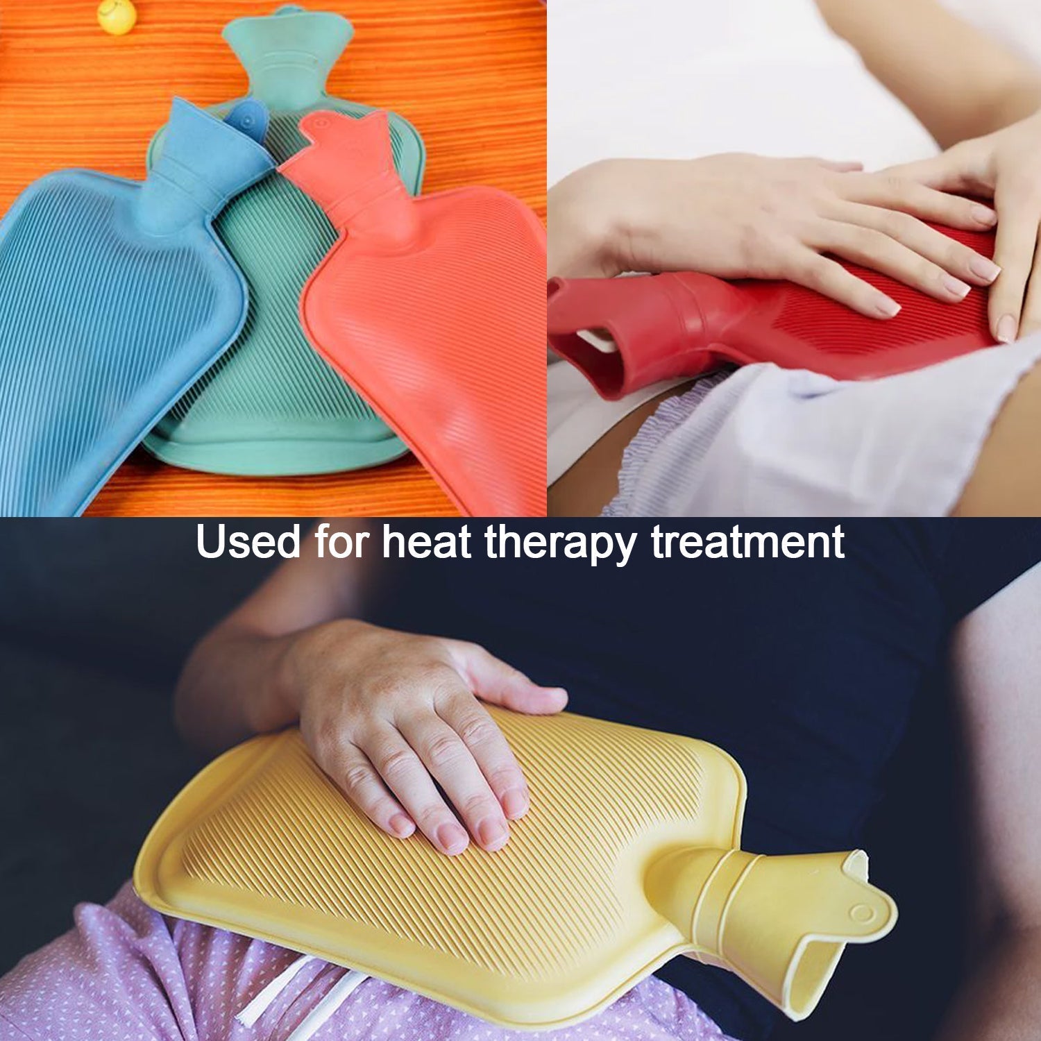 (Medium) Rubber Hot Water Heating Pad Bag for Pain Relief