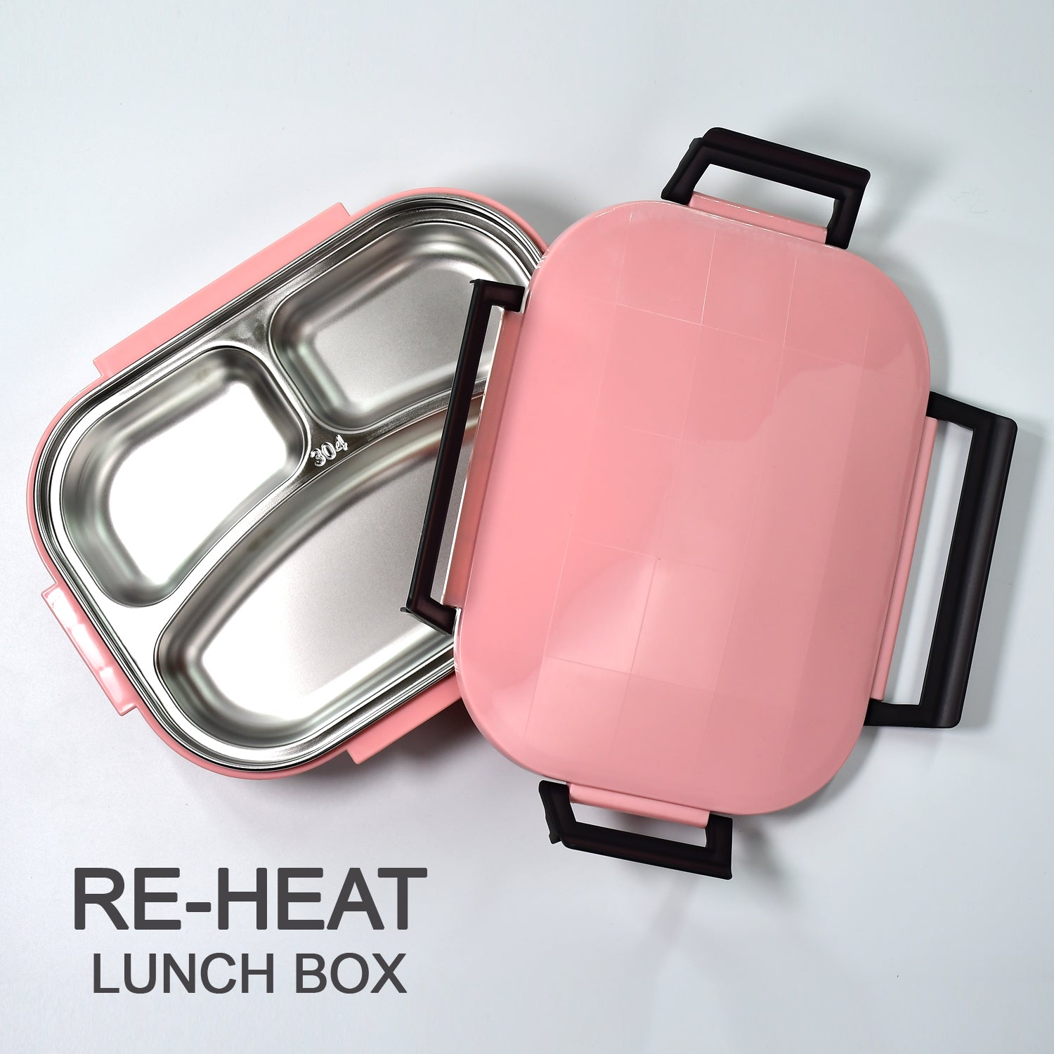 Lunch Box for Kids and adults, Stainless Steel Lunch Box with 3 Compartments.