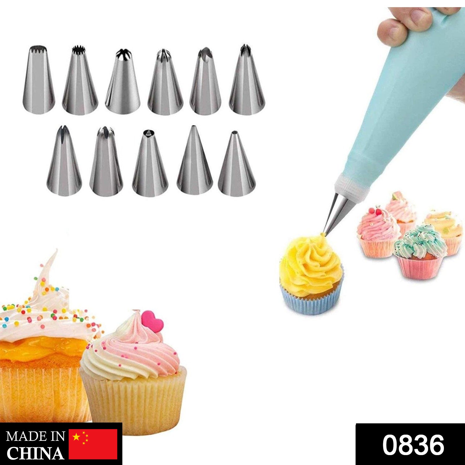 12 Piece Cake Decorating Set of Measuring Cup Oil Basting Brush