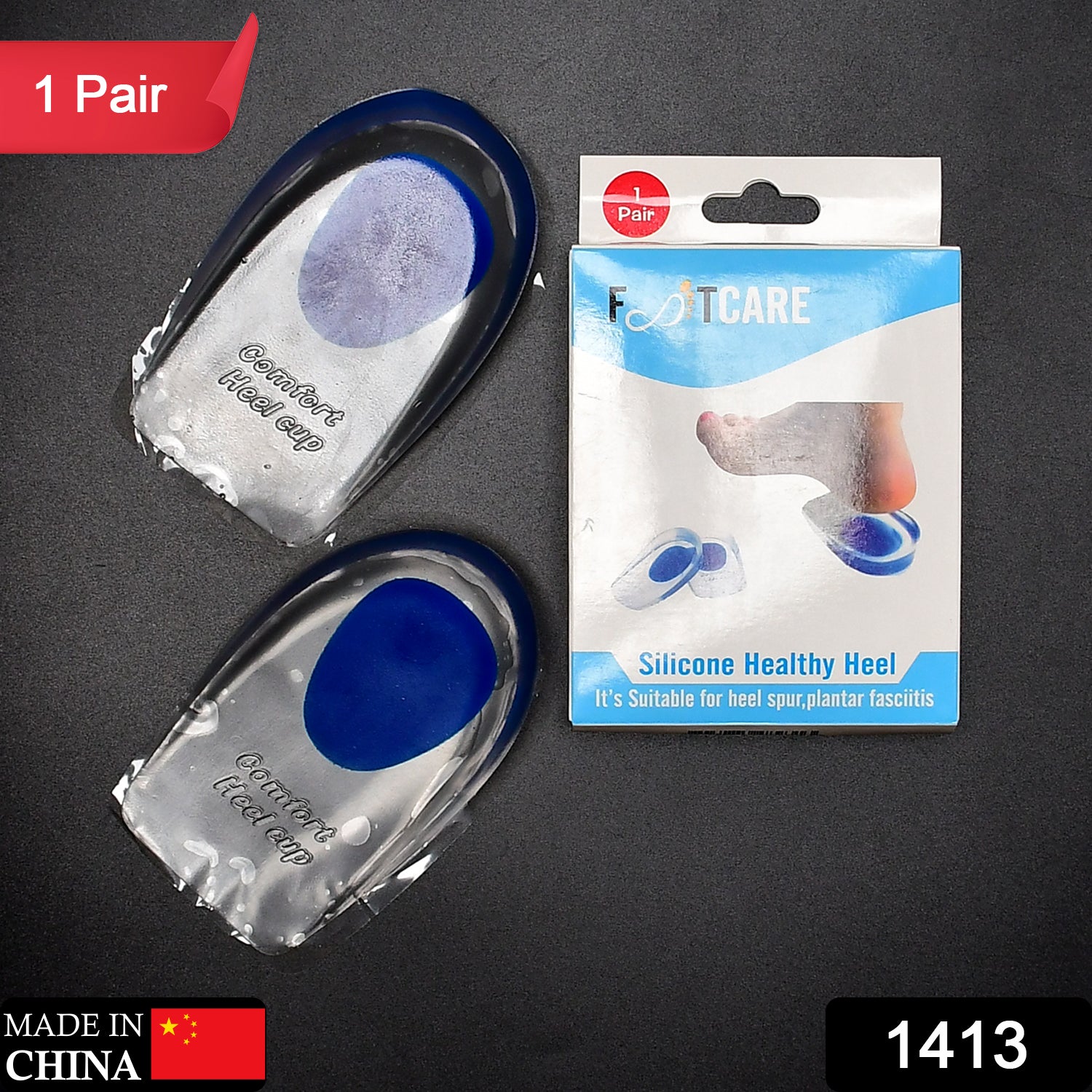 Gel Heel cups Silicon Heel Pad for Heel Ankle Pain