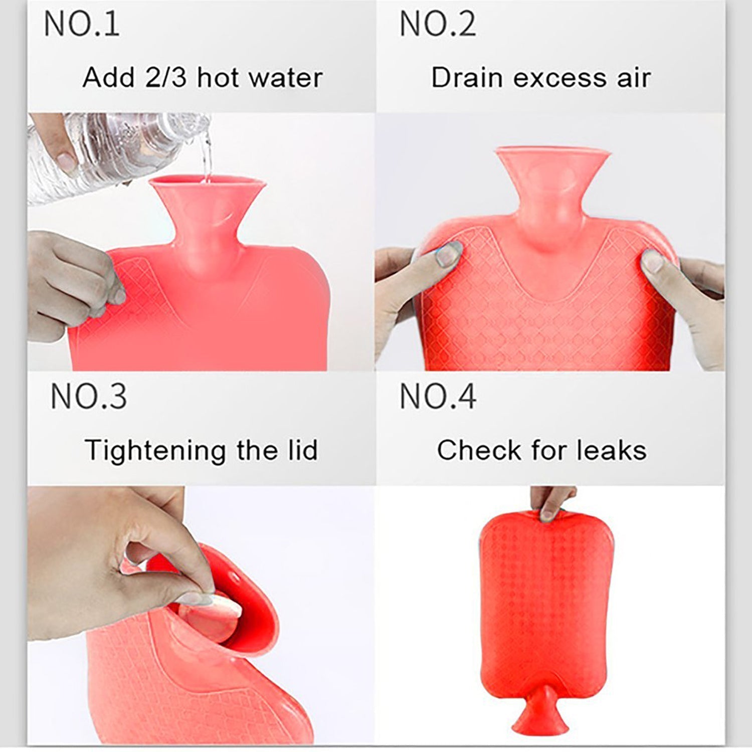 (Small) Rubber Hot Water Heating Pad Bag for Pain Relief