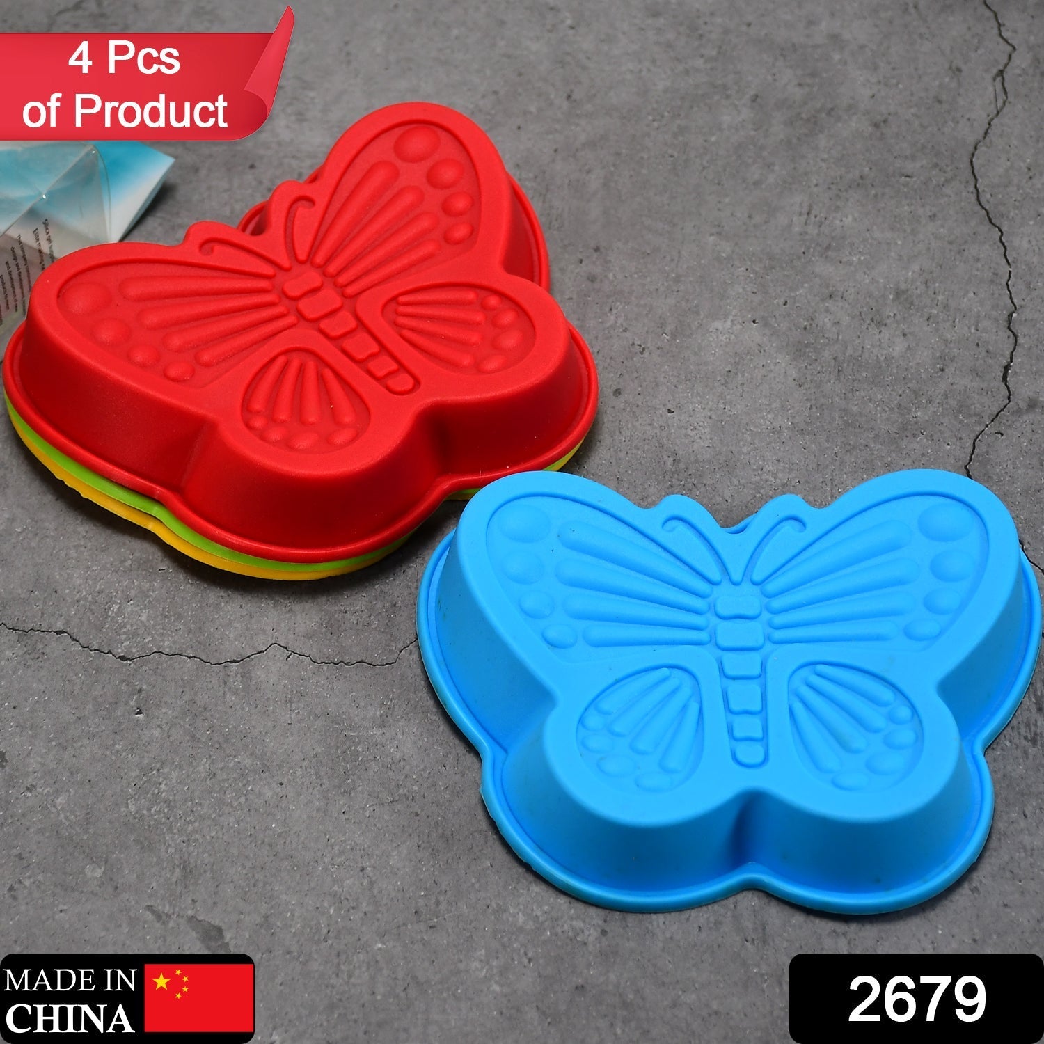 Butterfly Shape Cake Cup Liners I Silicone Baking Cups I Muffin Cupcake Cases I Microwave or Oven Tray Safe I Molds for Handmade Soap, Biscuit, Chocolate, Muffins, Jelly – Pack of 4