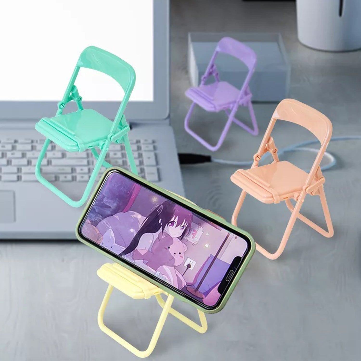 1 Pc Chair Mobile Stand used in all kinds of household and official purposes as a stand and holder for mobiles and smartphones etc.