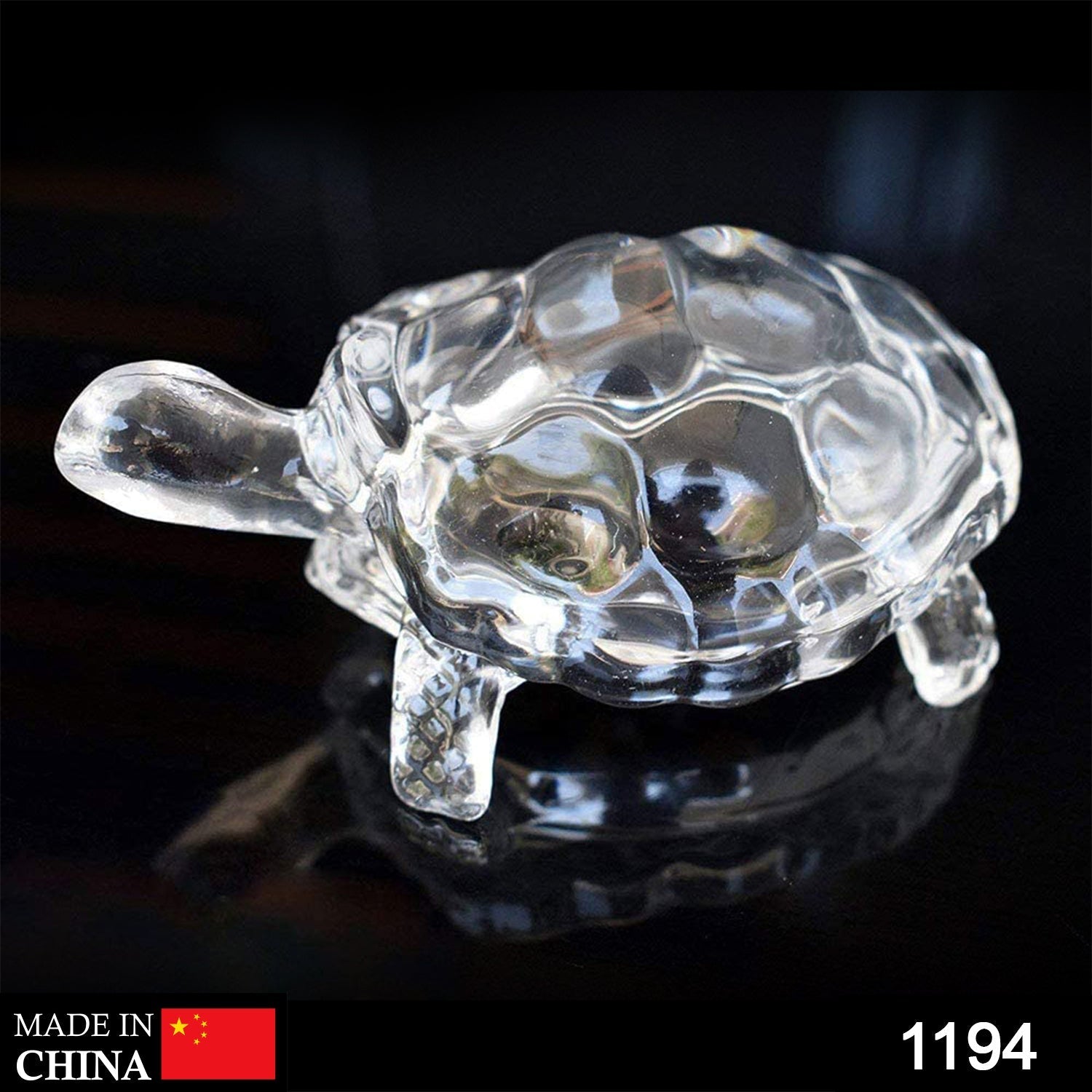 Crystal Glass Turtle-Tortoise for Feng Shui and Vastu