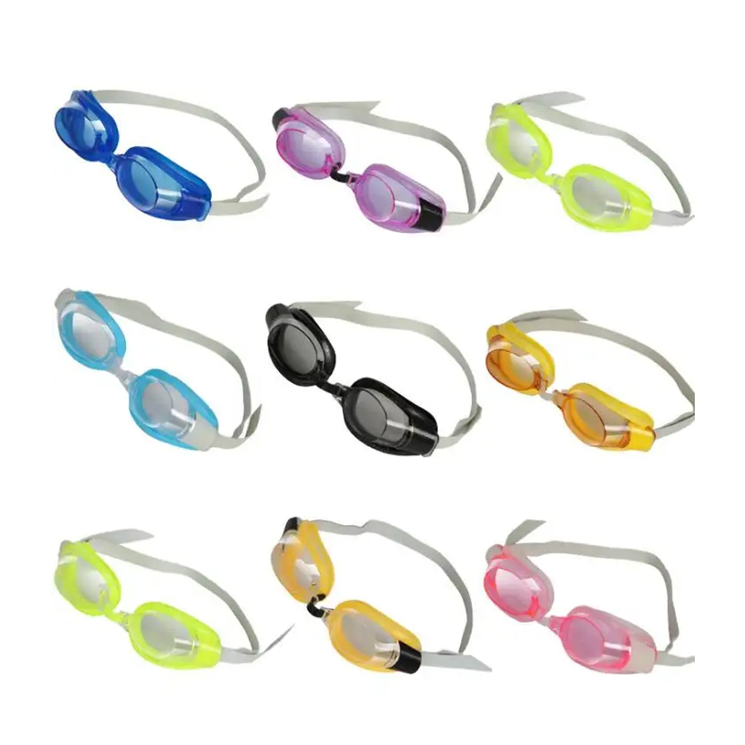 Swimming Goggles With Ear And Nose Plug Adjustable Clear Vision Anti-Fog Waterproof