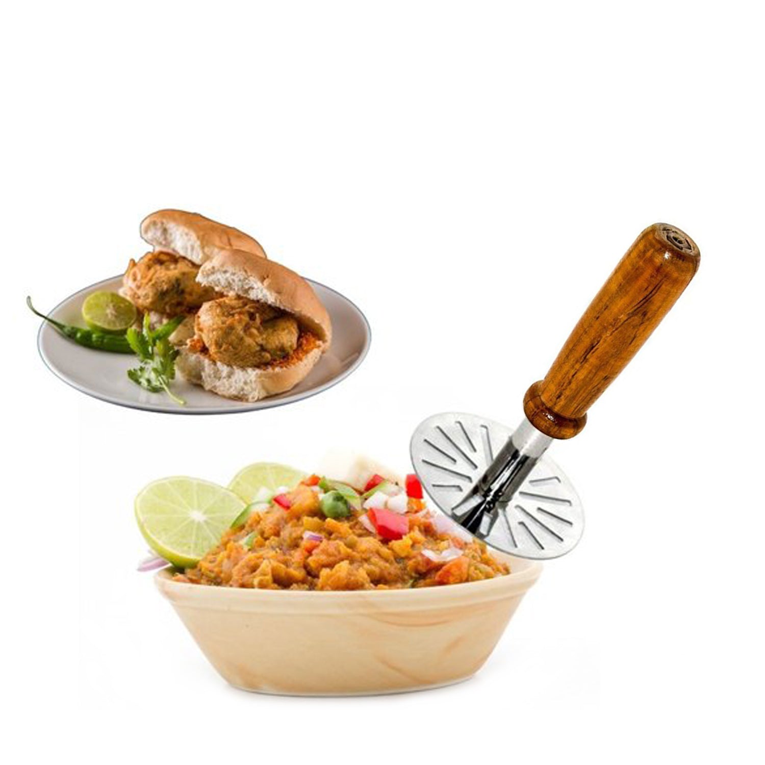 Paubhaji Masher used in all kinds of household and kitchen places for mashing and making paubhajis.