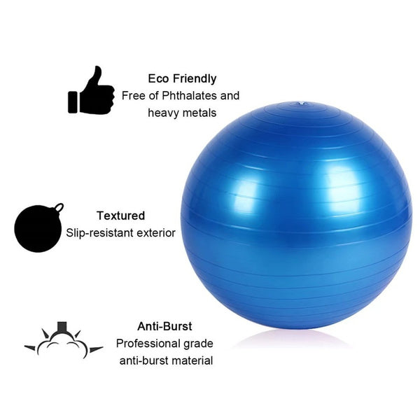 Anti-Burst Exercise Heavy Duty Gym Ball (Multicolour) (75Cm)