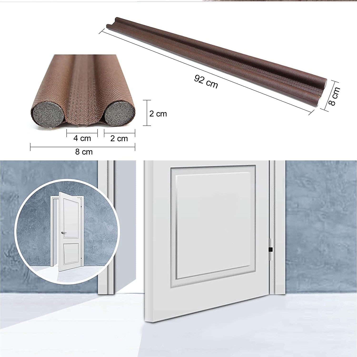 Twin Door Draft Stopper / Guard Protector for Doors and Windows