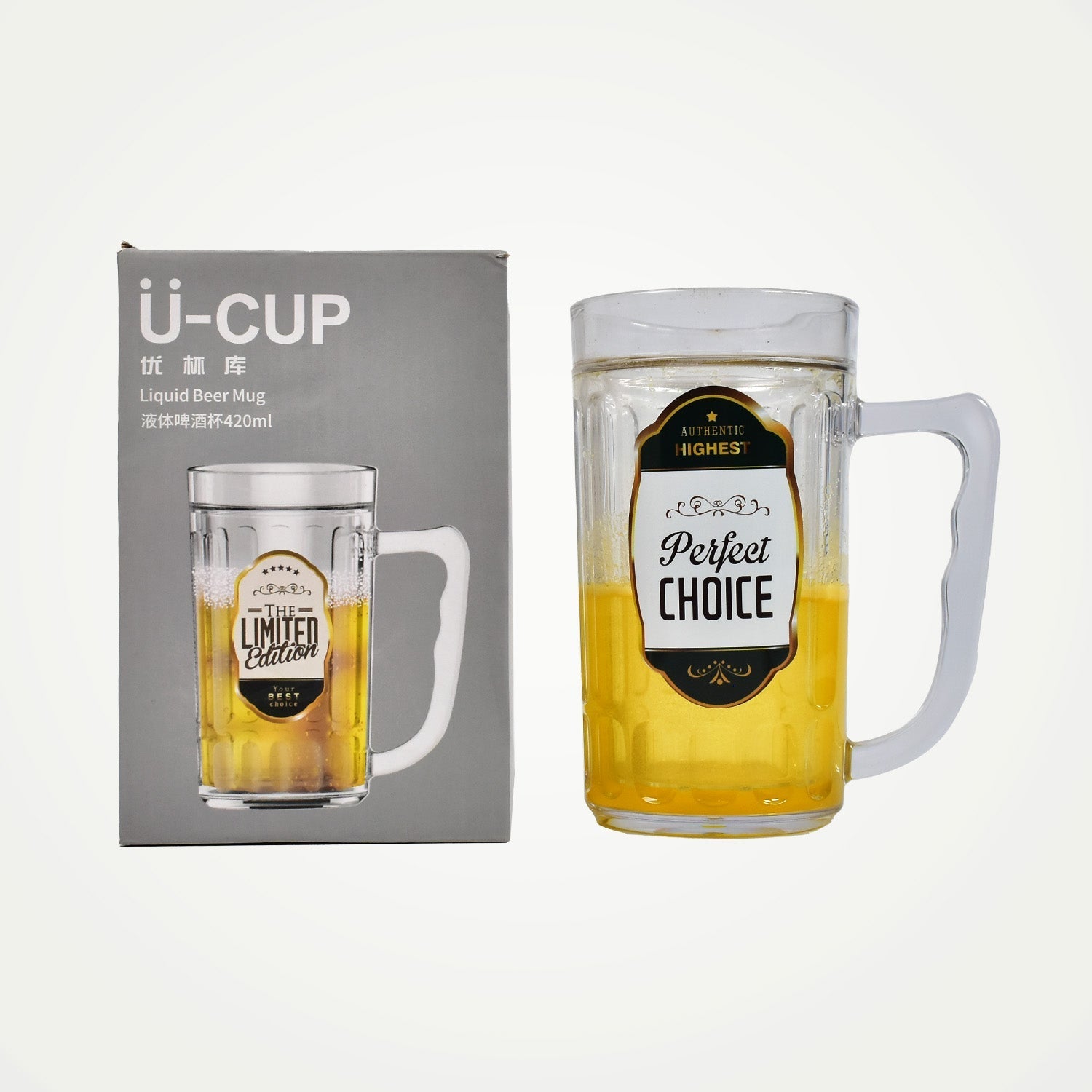 420ml Large Beer Mug with Handle Crystal Clear Lead Free Mug Beer Mug, Beer Glass | Perfect for Home, Bars and parties-1Piece.