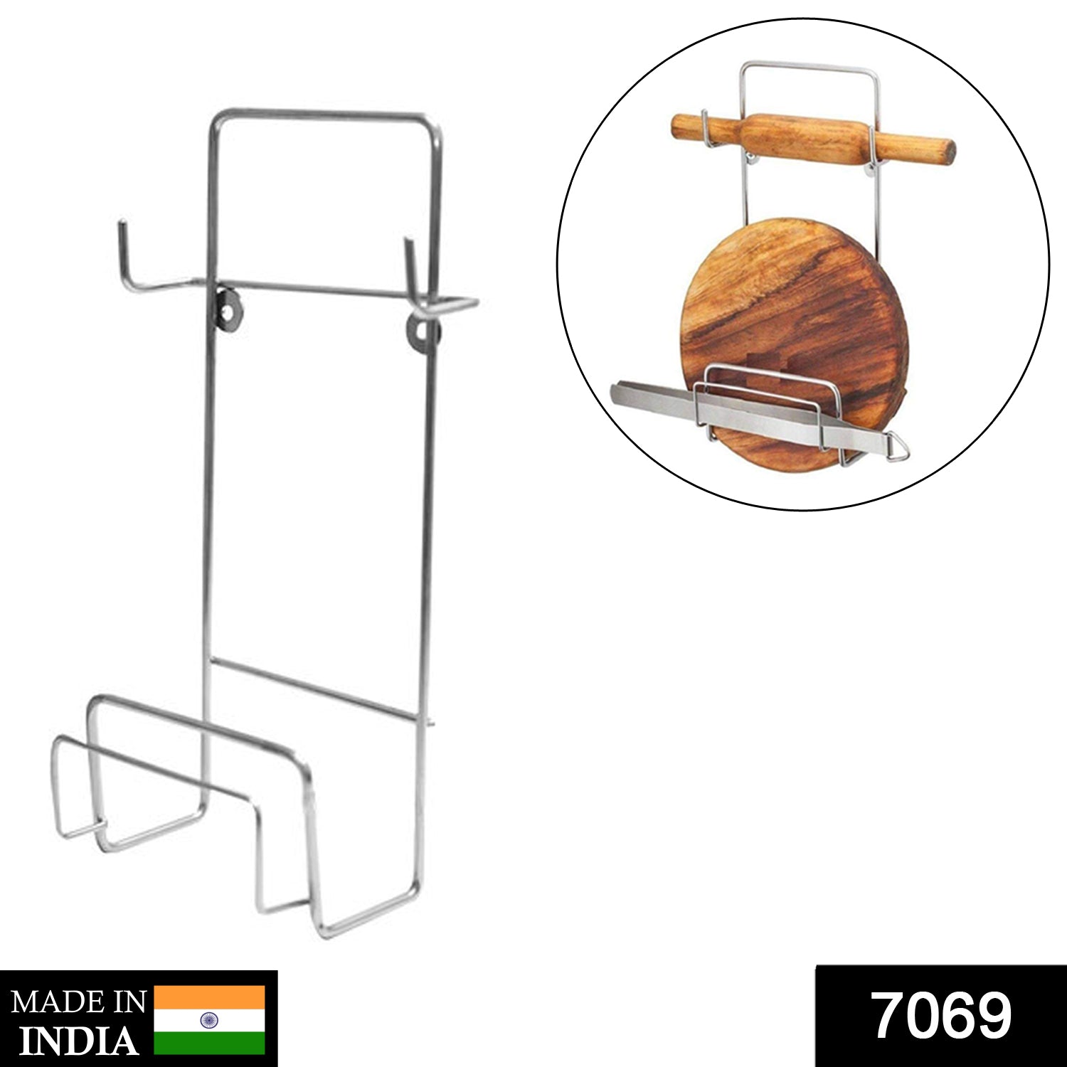 Chakla Belan Stand for Kitchen with Stainless Steel