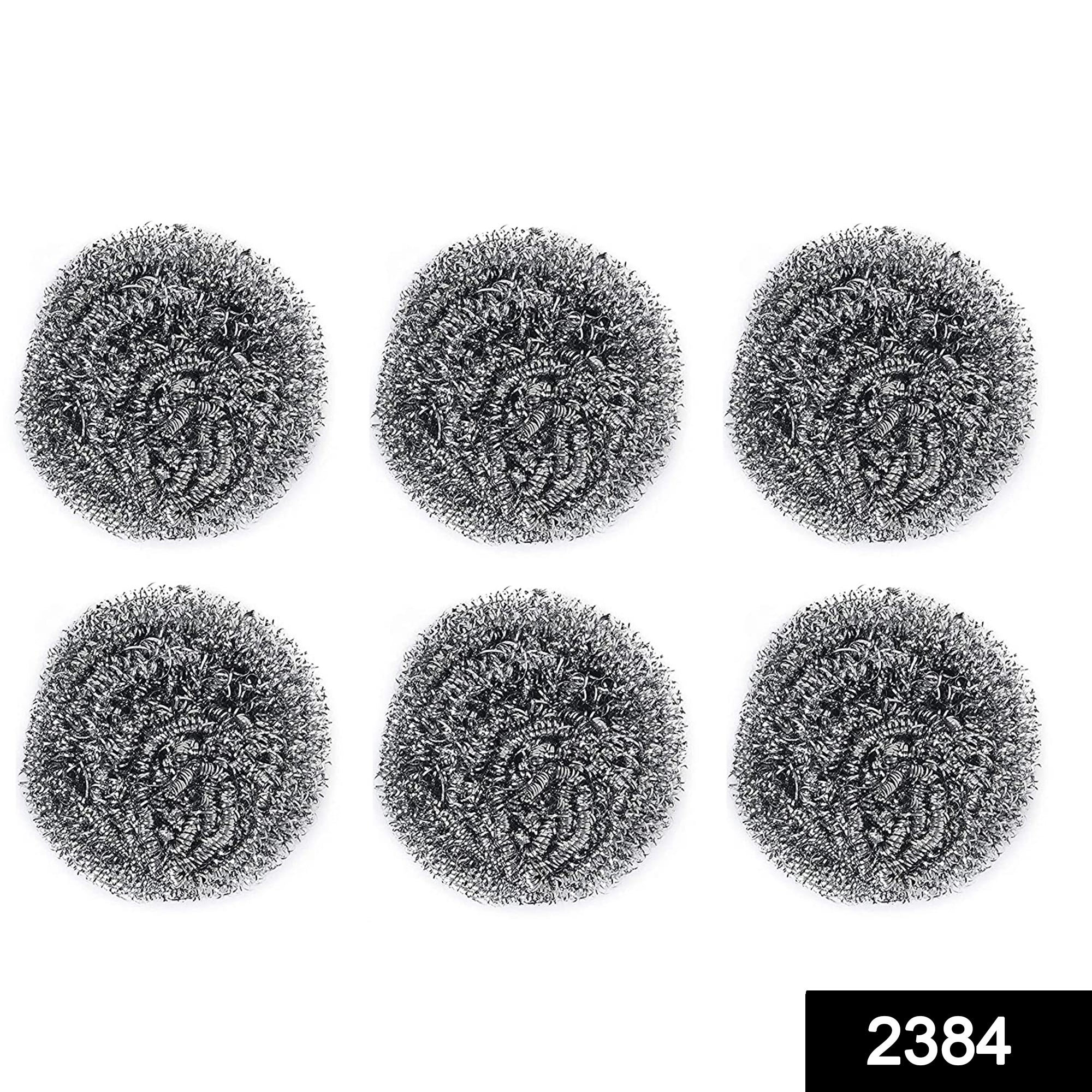 Round Shape Stainless Steel Scrubber (Pack of 6)