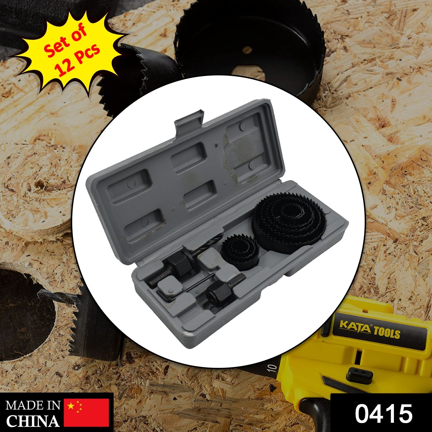 '-12 pcs 19-64mm Hole Saw Kit