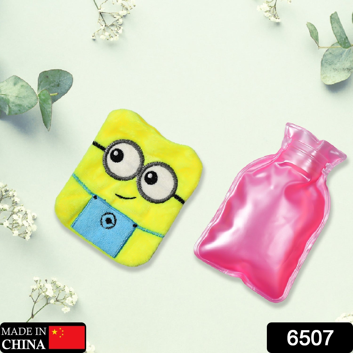 2Eye Minions small Hot Water Bag with Cover for Pain Relief, Neck, Shoulder Pain and Hand, Feet Warmer, Menstrual Cramps.