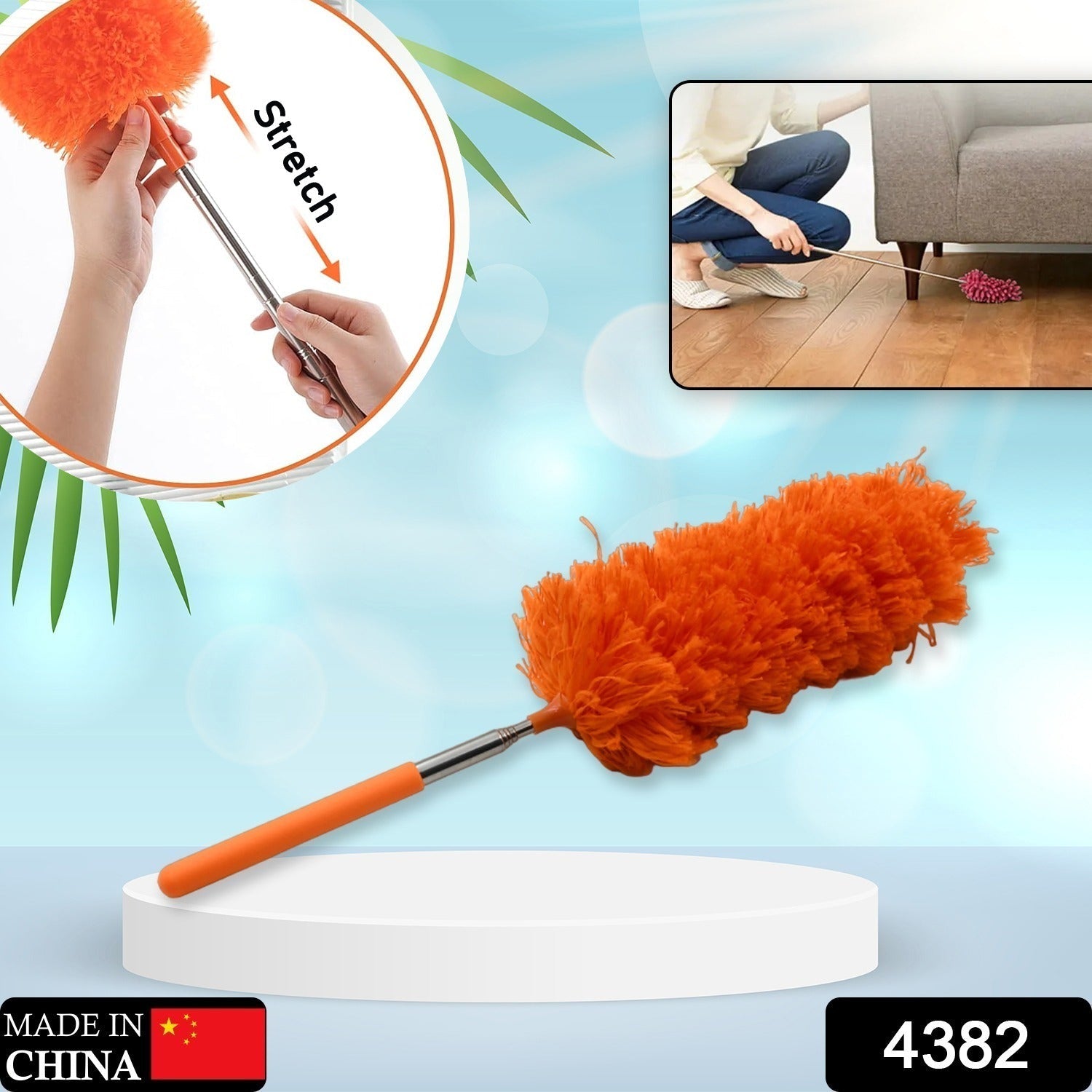 Adjustable Long Handle, Microfiber Duster for Cleaning, Microfiber Hand Duster Washable Microfiber Cleaning Tool Extendable Dusters for Cleaning Office, Car, Computer, Air Condition, Washable Duster