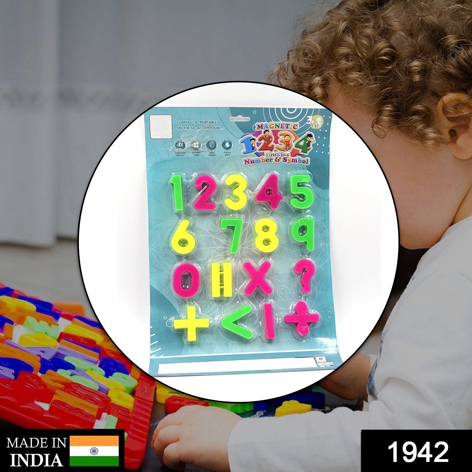 AT42 Magnetic Number Symbol Baby Toy and game for kids and babies for playing and enjoying purposes.