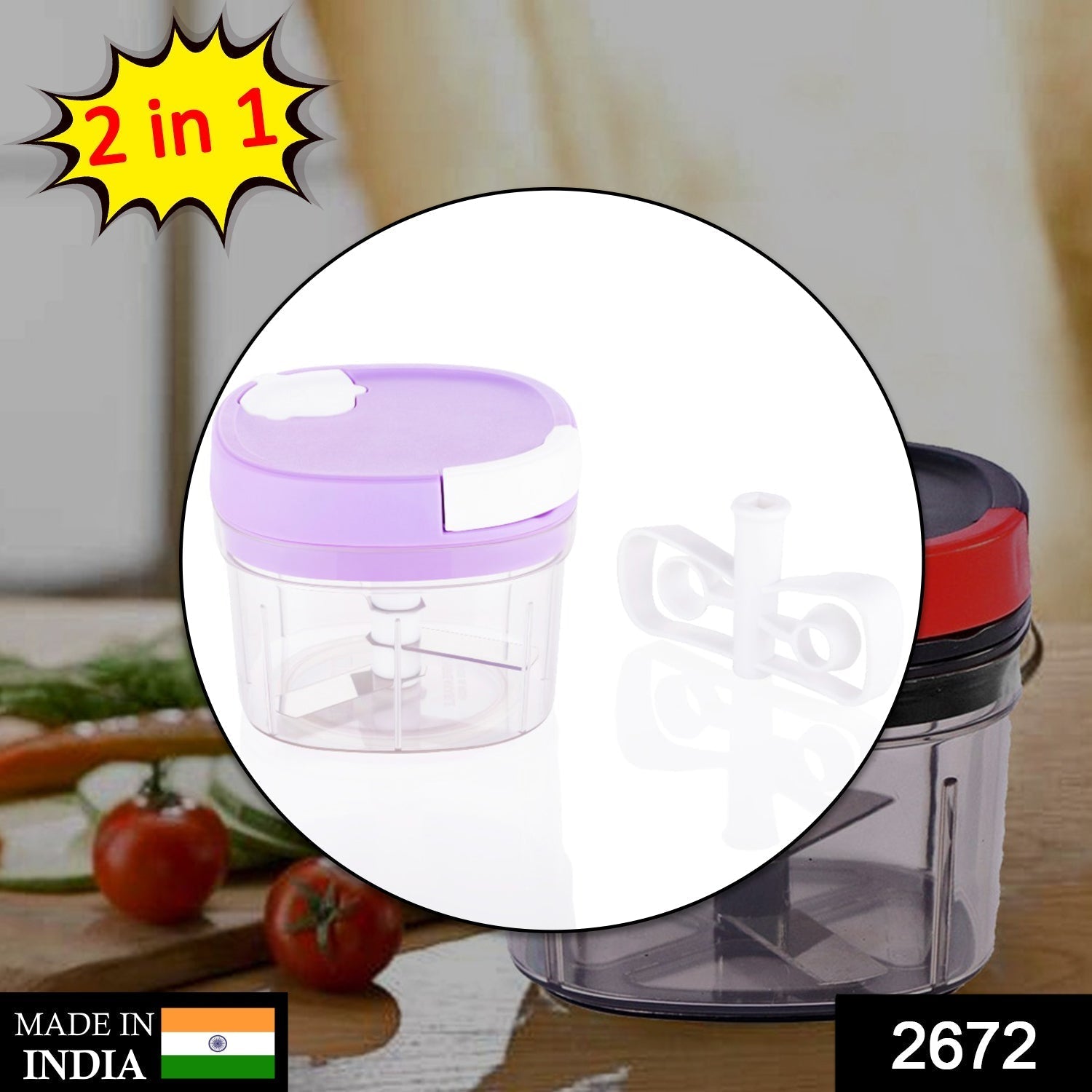 2in1 Handy Chopper And Slicer For Home & kitchen (600ML Capacity)