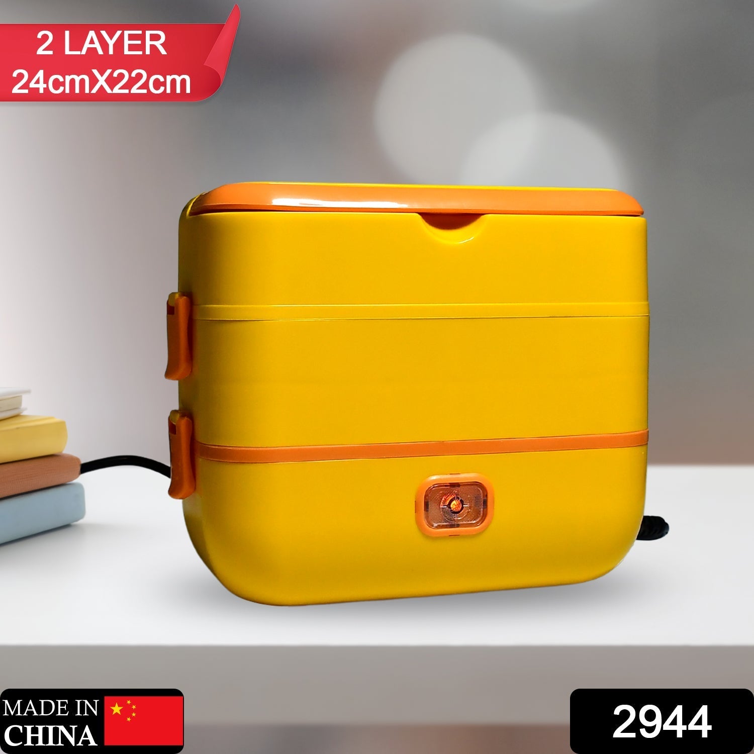 2Layer Electric Lunch Box for Office, Portable Lunch Warmer with Removable 4 Stainless Steel Container.