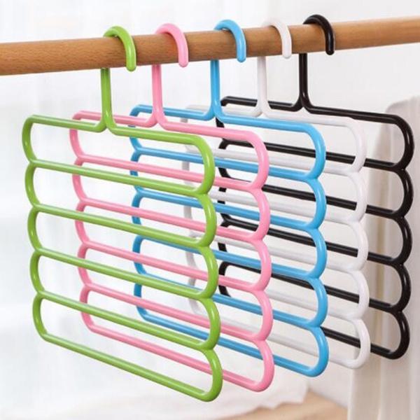 5 in 1 Multipurpose Plastic Hanger, Assorted (5-Layer)