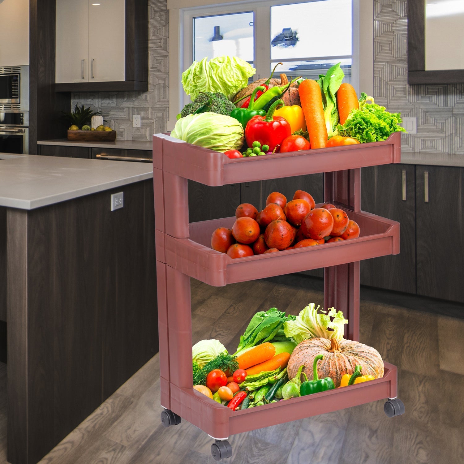 Plastic Serving Trolley Kitchen bar cart for bar, Living Room