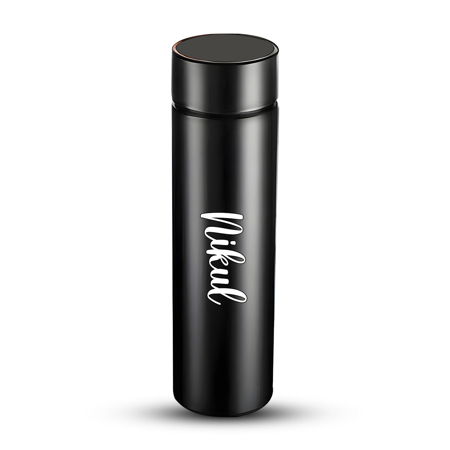 Customized/Personalized Stainless Steel Smart Water Bottle with Smart LCD Temperature Touch | Gifting Custom Name Water Bottle | Gifts for Boyfriend/Girlfriend/Employee | 500ML