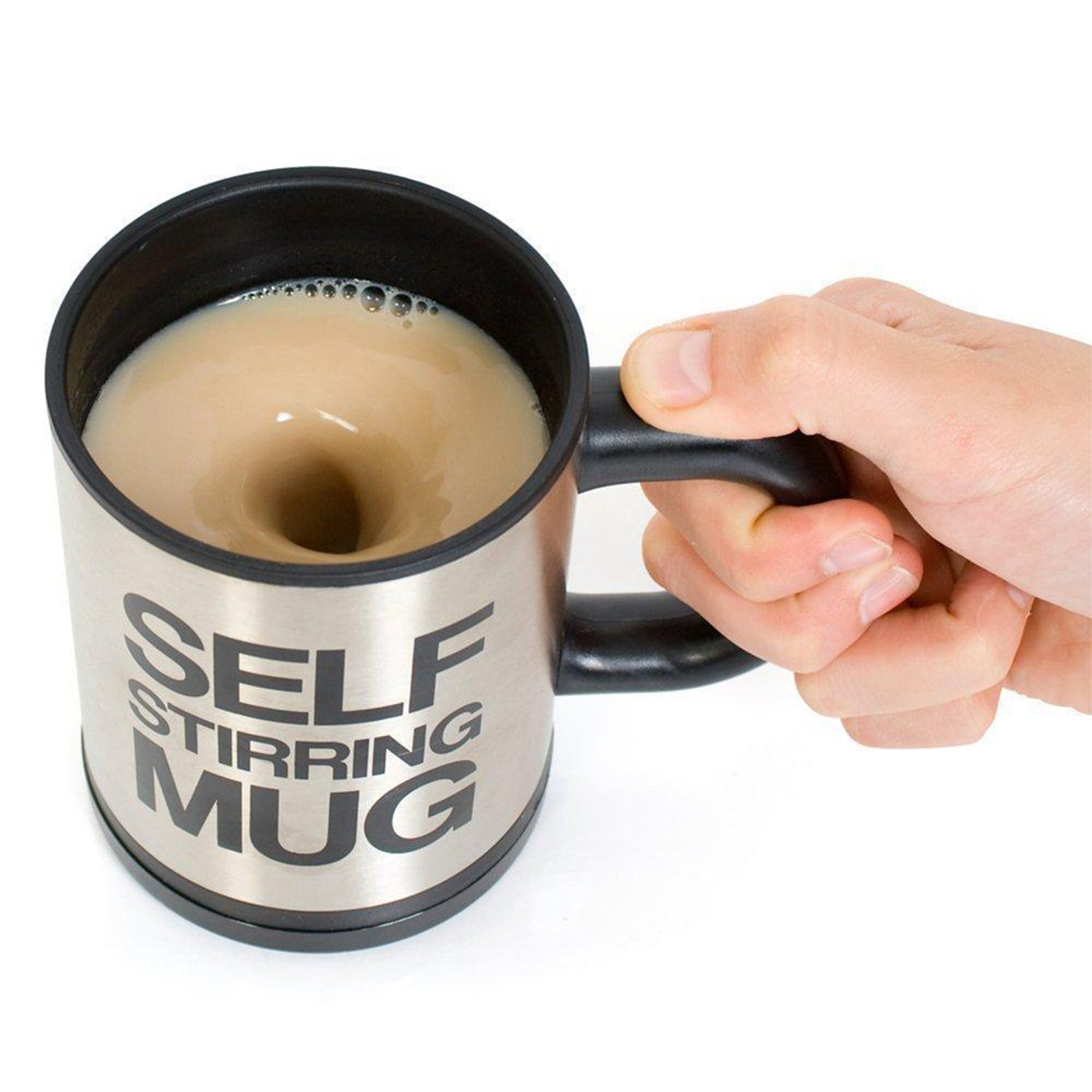 Self Stirring Mug used in all kinds of household and official places for serving drinks, coffee and types of beverages etc.