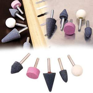 '-5 Pcs Shank Abrasive Mounted Stone (Multicolour)