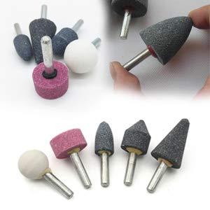 '-5 Pcs Shank Abrasive Mounted Stone (Multicolour)