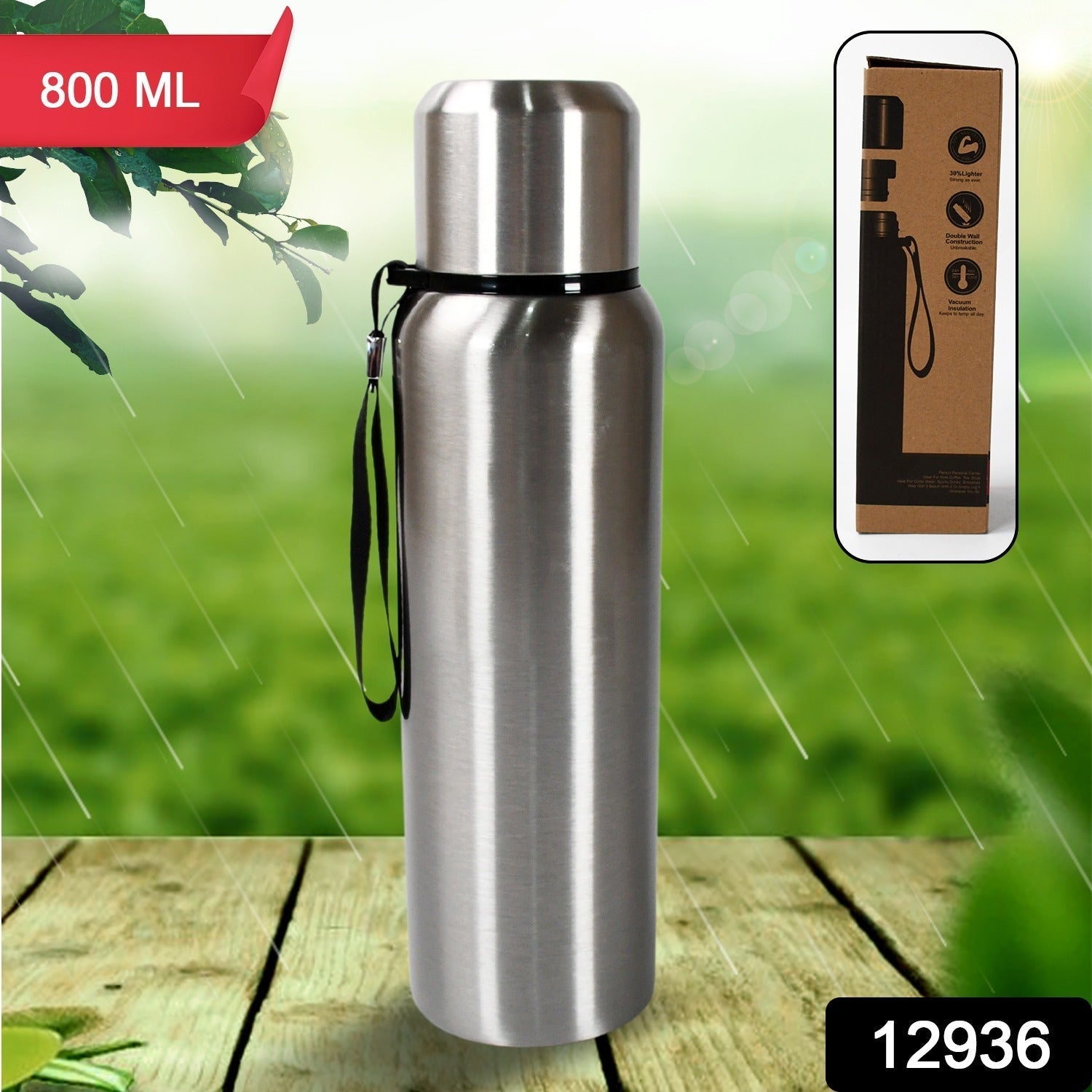 Stainless Steel Water Bottle, Fridge Water Bottle, Stainless Steel Water Bottle Leak Proof, Rust Proof, Cold & Hot Thermos steel Bottle| Leak Proof | Office Bottle | Gym | Home | Kitchen | Hiking | Trekking | Travel Bottle (800ML)