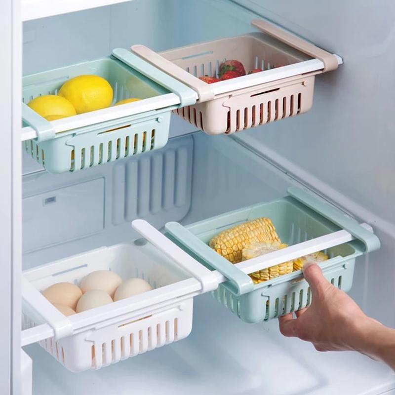 Fridge Organizer Drawer - Adjustable Fridge Storage Basket ( 4pc Set )