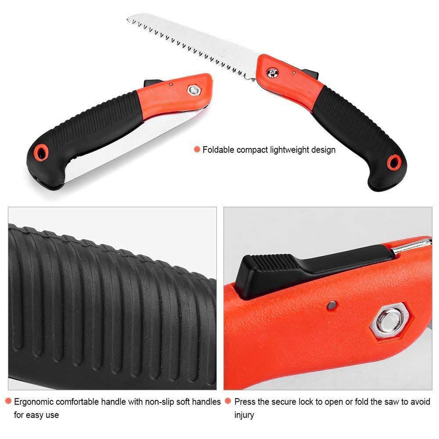 FOLDING SAW FOR TRIMMING, PRUNING, CAMPING. SHRUBS AND WOOD