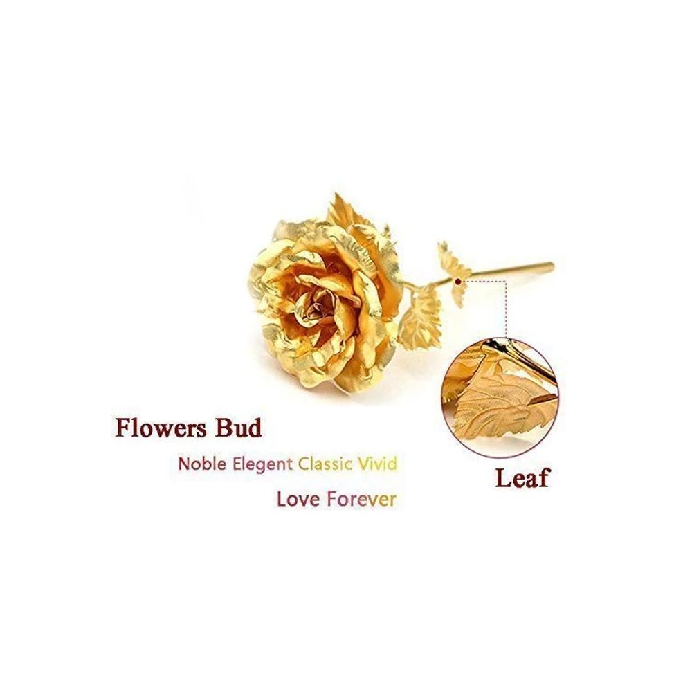 24K Artificial Golden Rose / Gold Red Rose with Gift Box (10 inches)