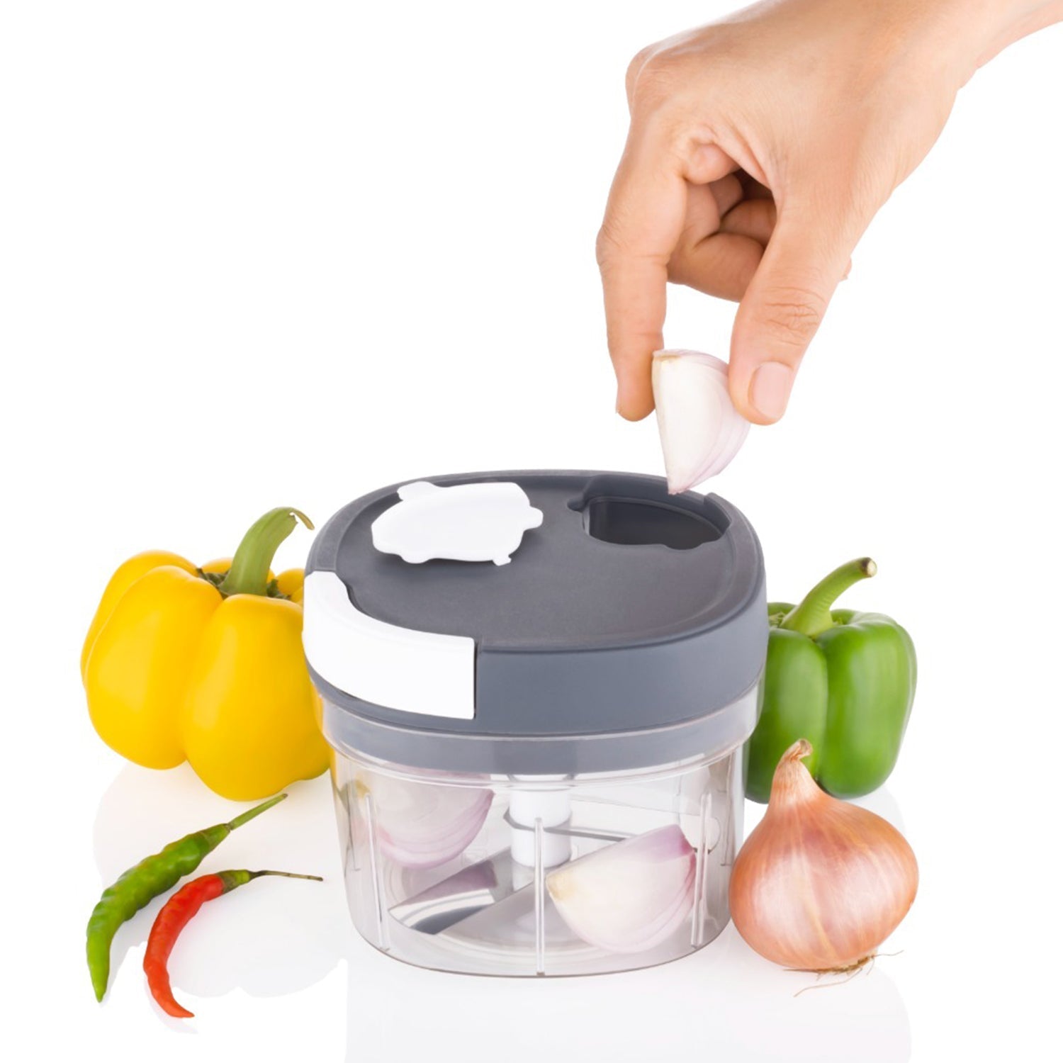 2in1 Handy Chopper And Slicer For Home & kitchen (600ML Capacity)