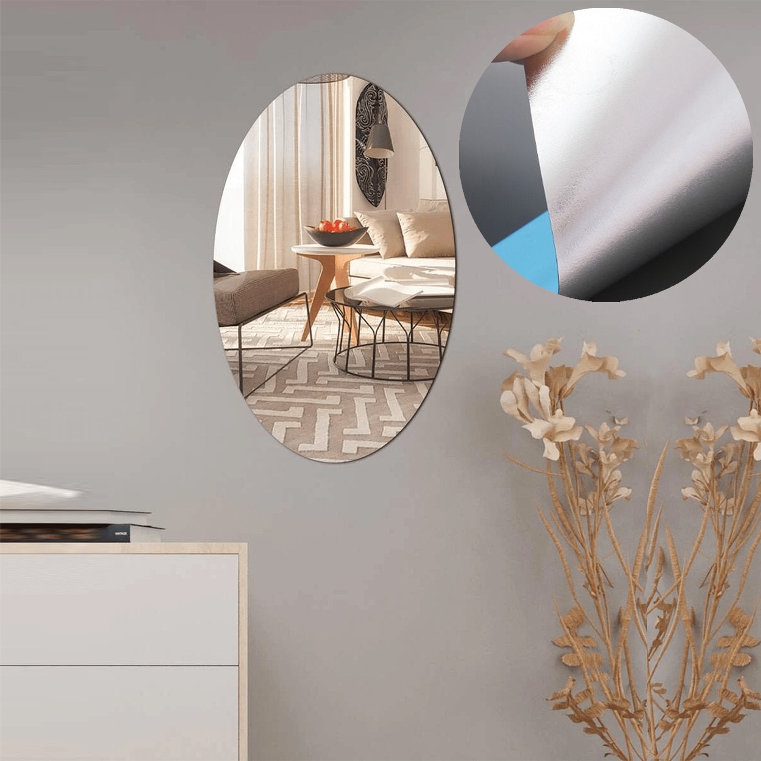 Adhesive Bathroom Mirror Wall