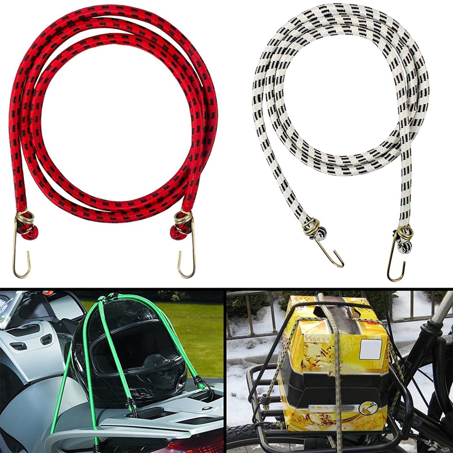 High Strength Elastic Bungee, Shock Cord Cables, Luggage Tying Rope with Hooks