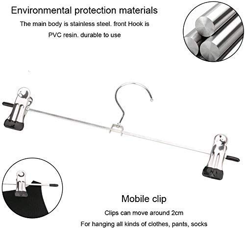 Hangers with 2-Adjustable Anti-Rust Clips (Pack of 12)