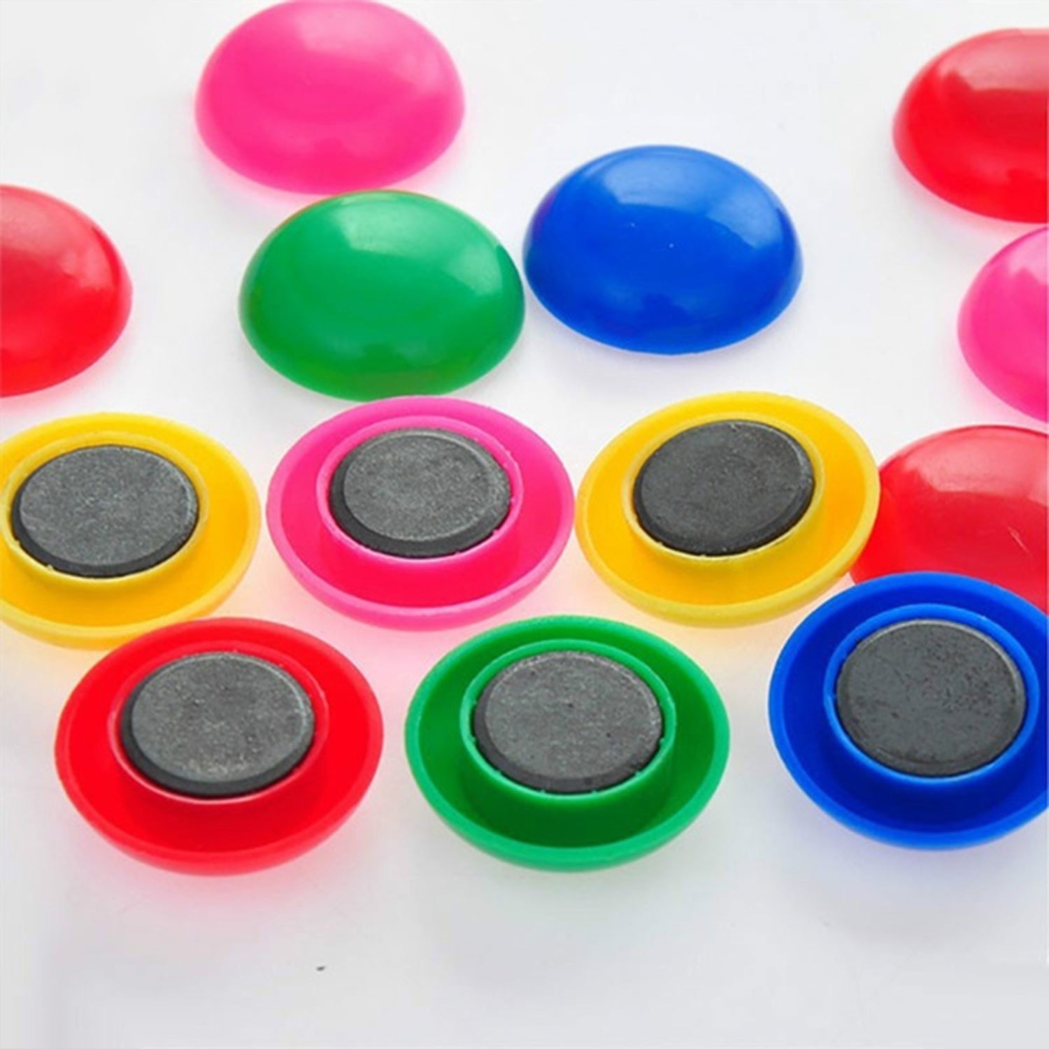 Colorful Board Magnets Circular Plastic Buttons