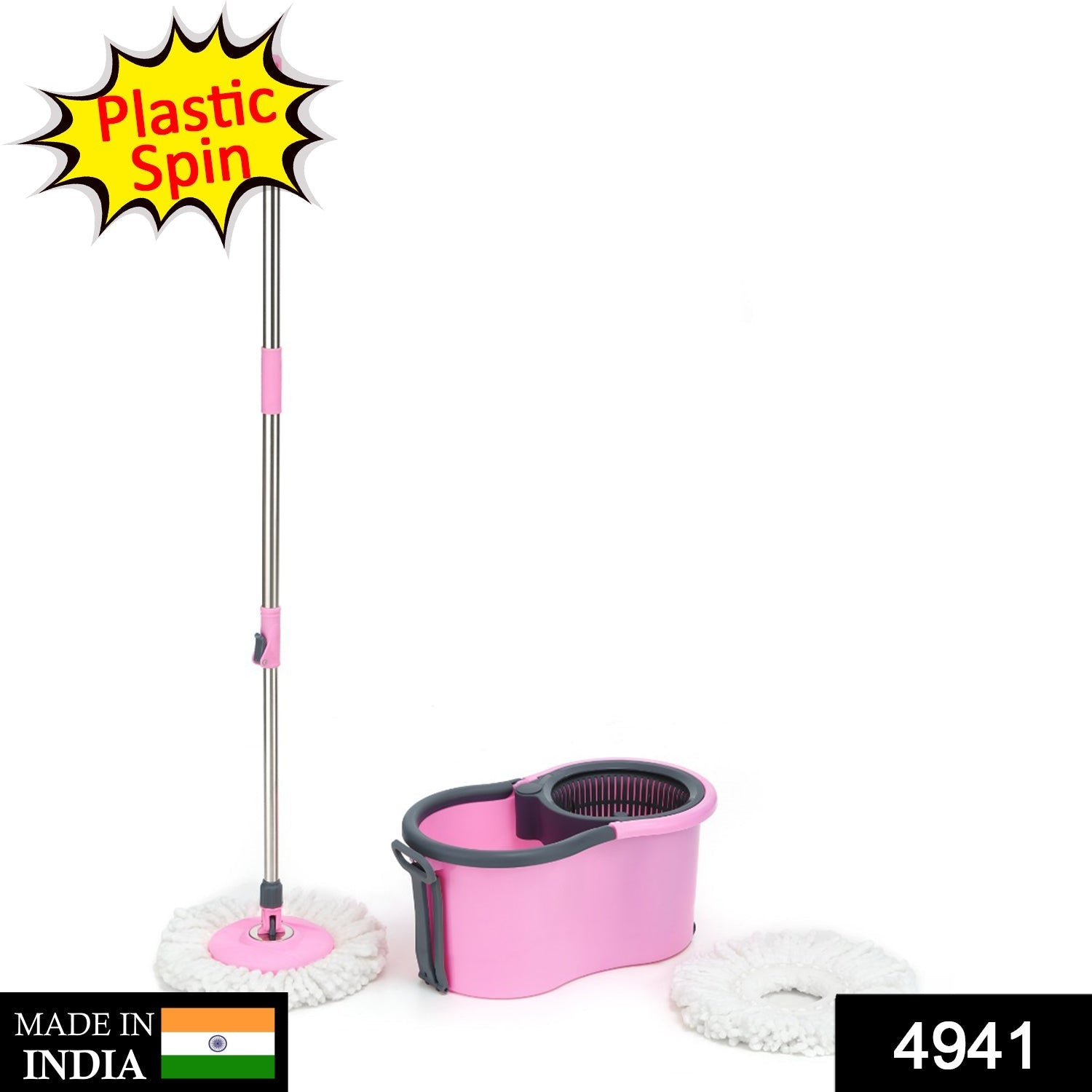 Quick Spin Mop Plastic spin, Bucket Floor Cleaning, Easy Wheels & Big Bucket, Floor Cleaning Mop with Bucket