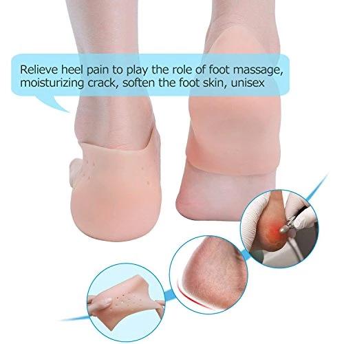 Silicone gel for moisturizing and repairing cracked heels.