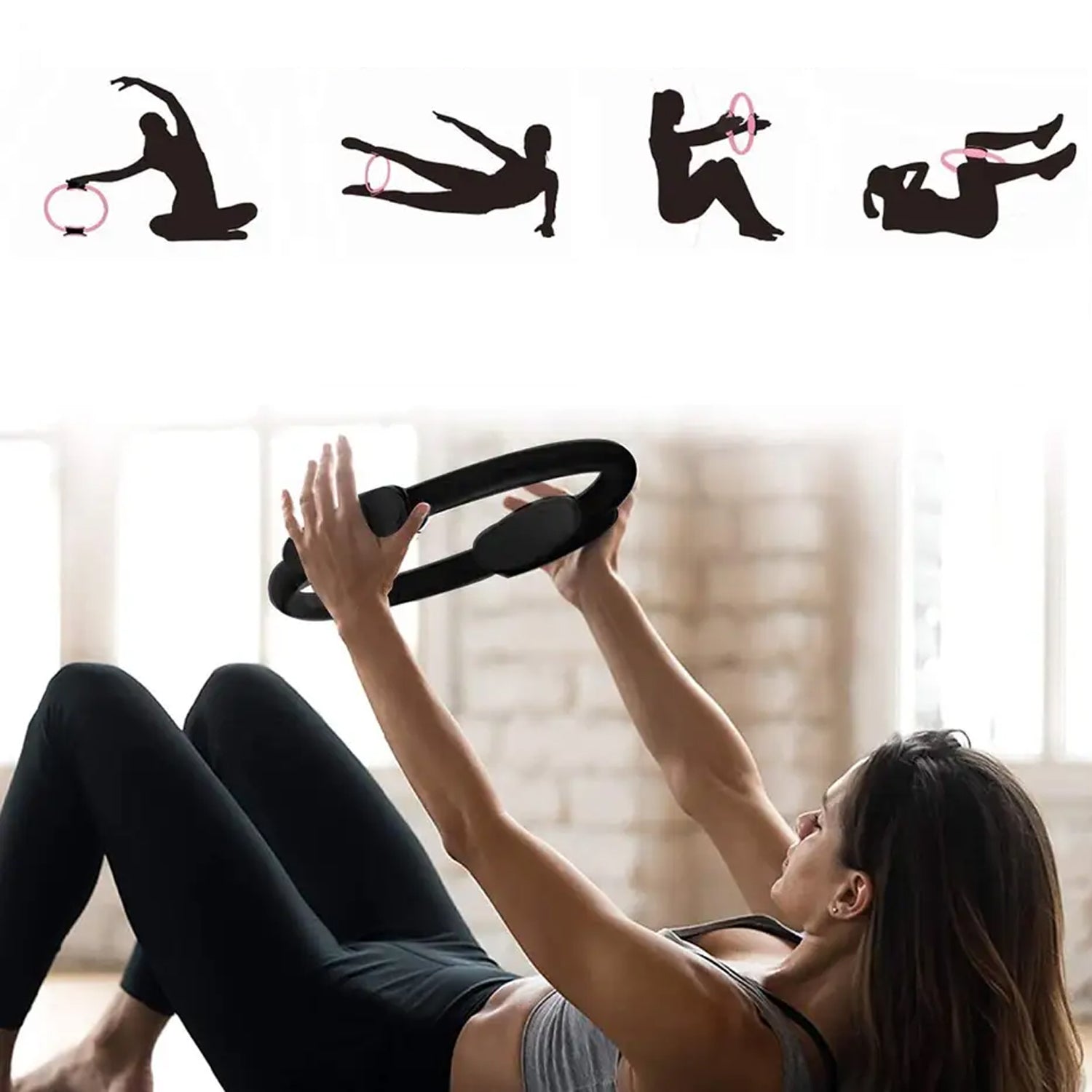 Fitness Ring Workout Yoga Ring Circle Pilates for Woman Fitness Circle Thigh Exercise Pilates Circle Ring Fitness Equipment for Home