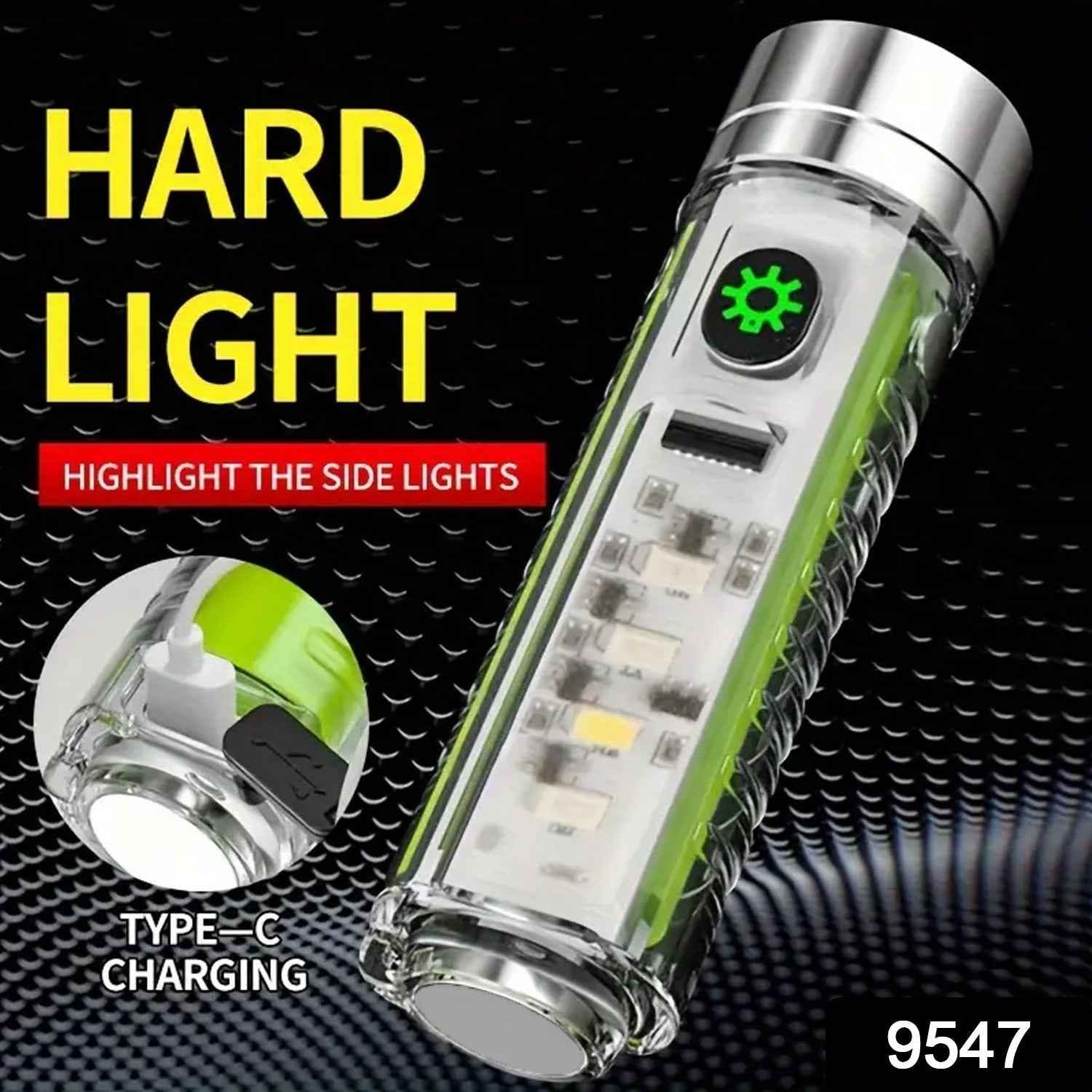 Pattern Flashlight USB Flashlight Rechargeable LED Torch Light (1 Pc)