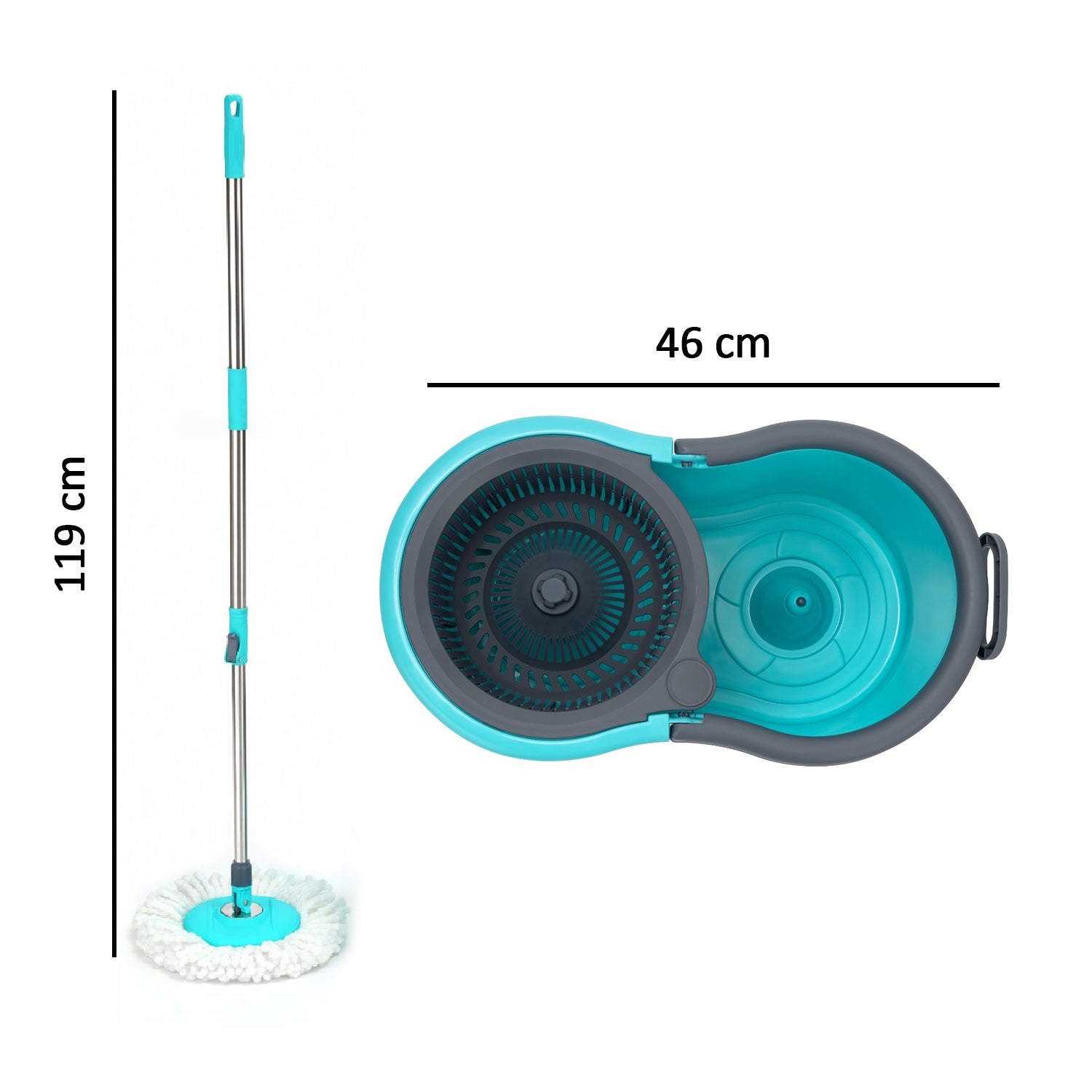 Quick Spin Mop Plastic spin, Bucket Floor Cleaning, Easy Wheels & Big Bucket, Floor Cleaning Mop with Bucket