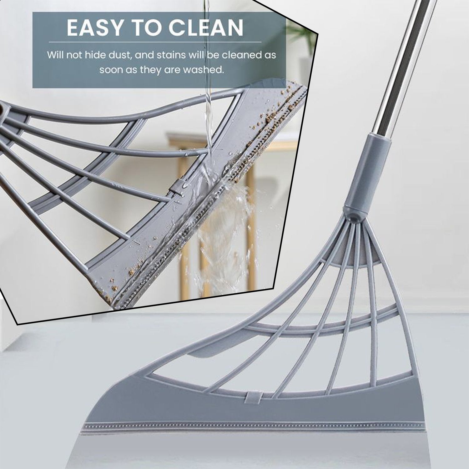 Durable Eco-Friendly Broom with Scraper