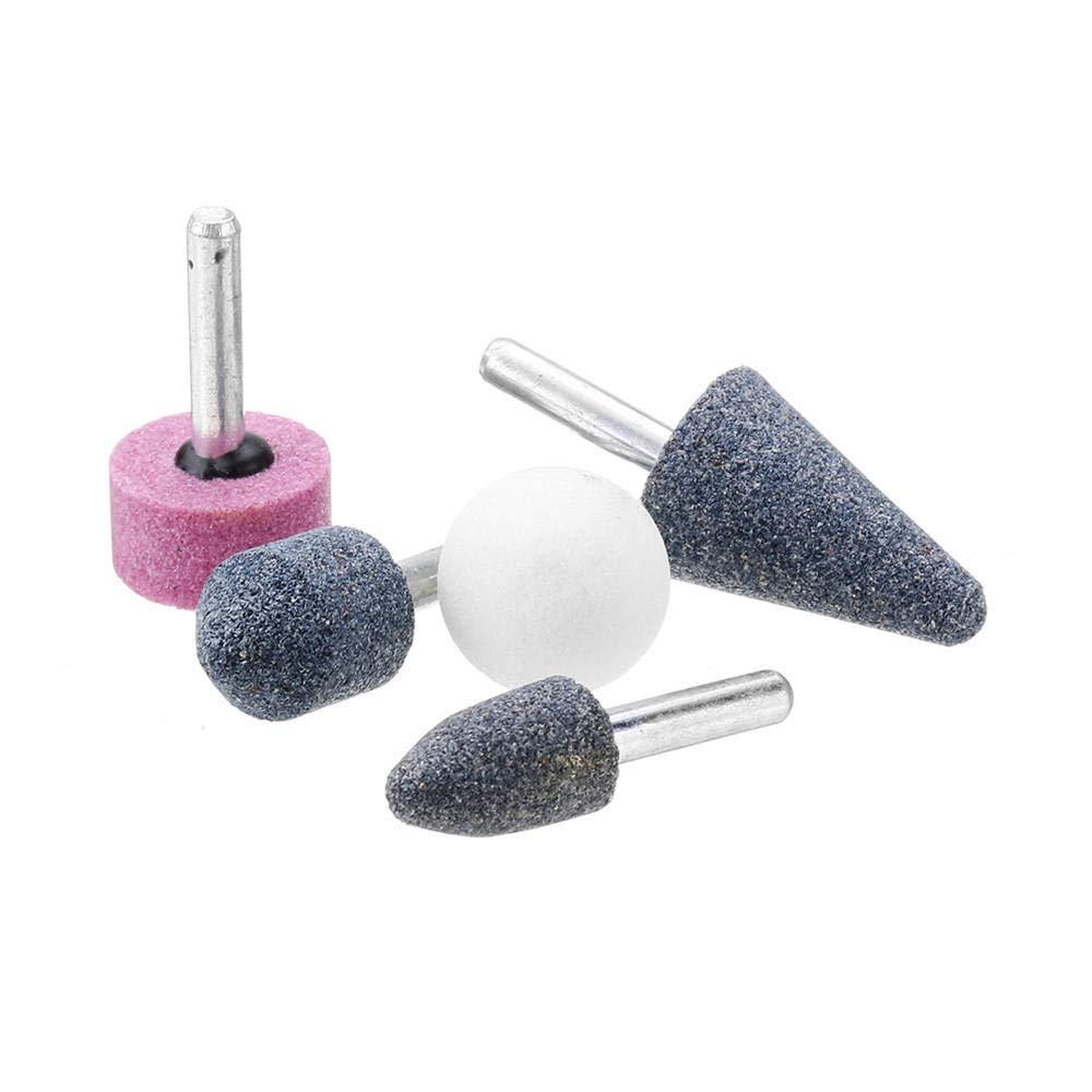 '-5 Pcs Shank Abrasive Mounted Stone (Multicolour)