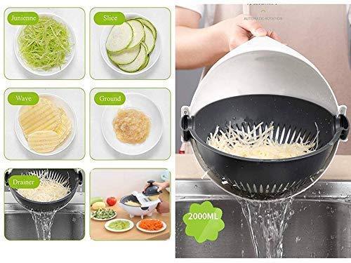 10 in 1 Multifunctional Vegetable Fruits Cutter / Slicer Shredder with Rotating Drain Basket