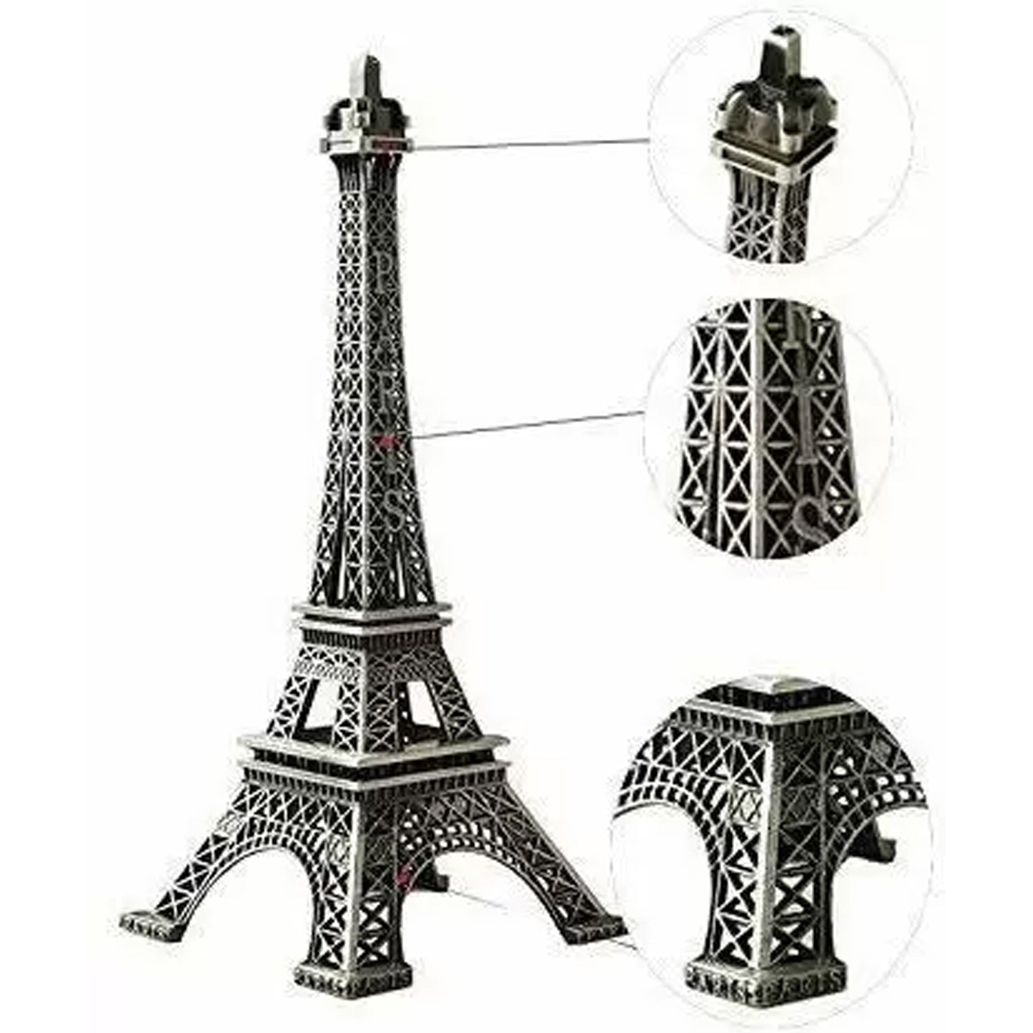 Antique Finish 3D Metal Paris Eiffel Tower Metal Craft Famous Landmark Building Metal Statue, Cabinet, Office, Gifts Decorative Showpiece.