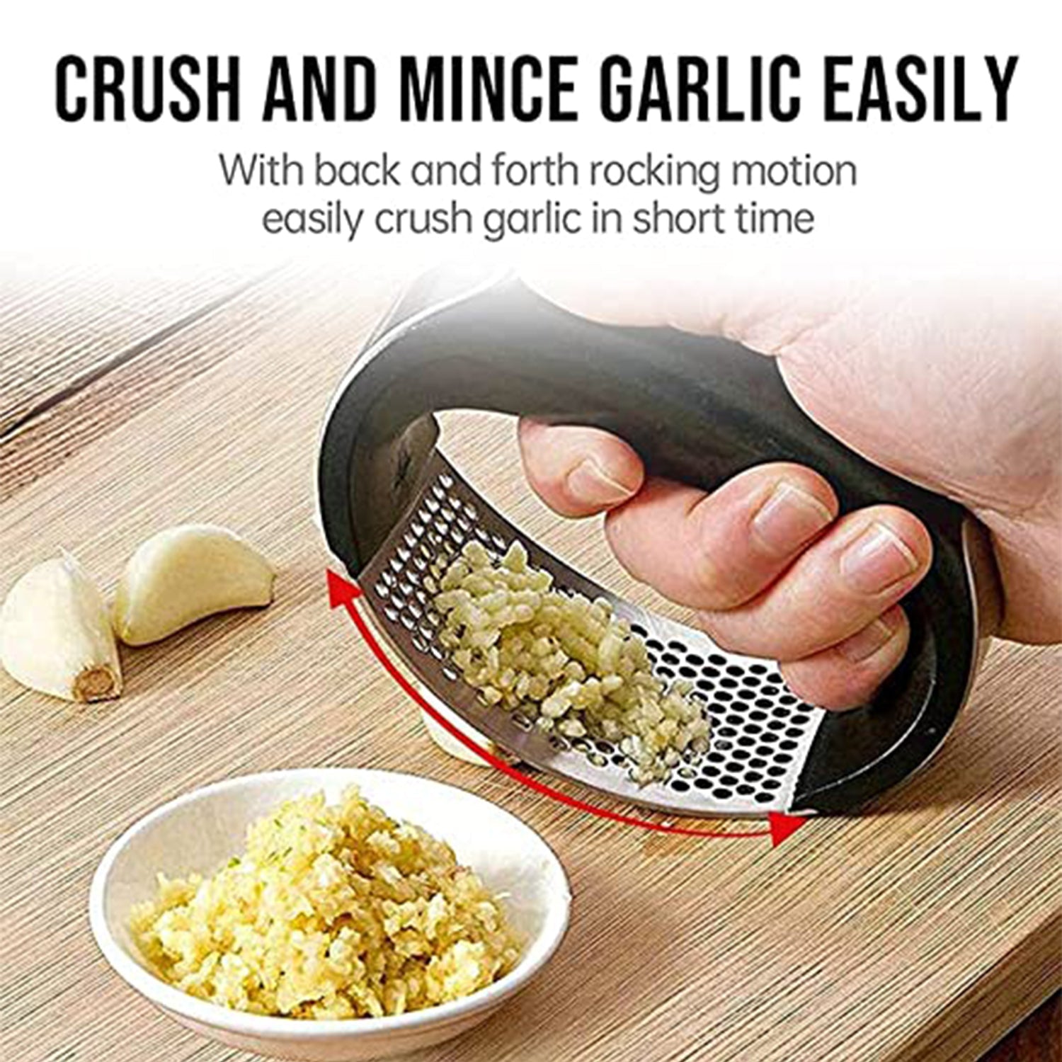 Garlic Press | Stainless Steel Garlic Presser | Garlic Press Crusher for Kitchen