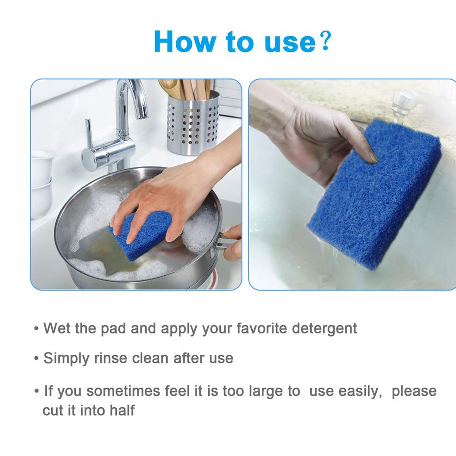 Kitchen Scrubber Pads for Utensils / Tiles Cleaning (Pack of 4)