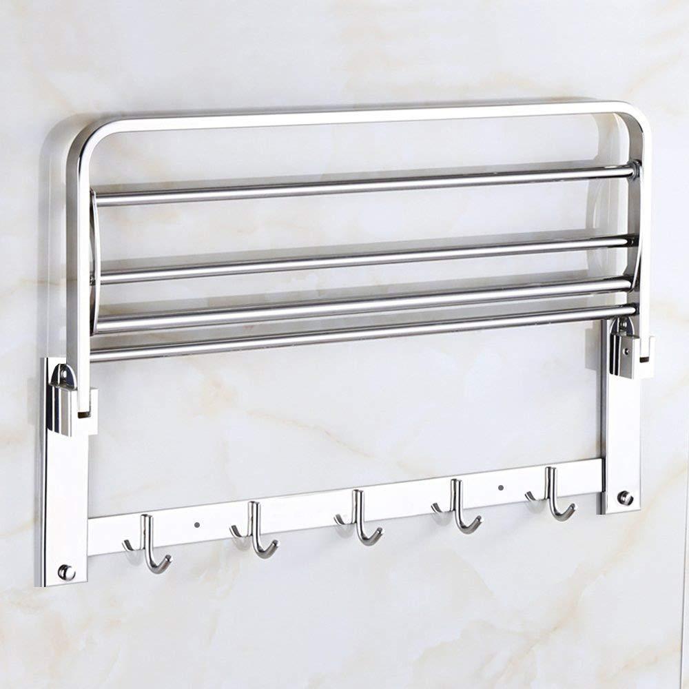 Bathroom Accessories Stainless Steel Folding Towel Rack